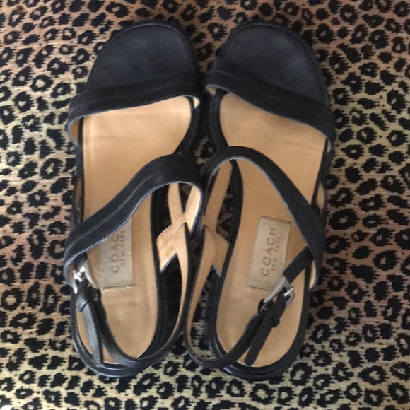 Vintage Coach block heel sandals, made in Italy - Picture 4 of 11